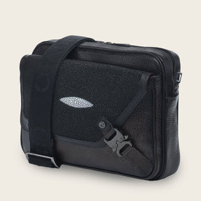 Bandolera para caballero en piel genuina de mantarraya