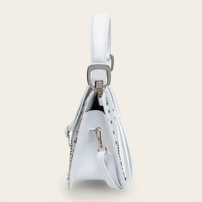 Bolso de mano en piel genuina de pitón para dama