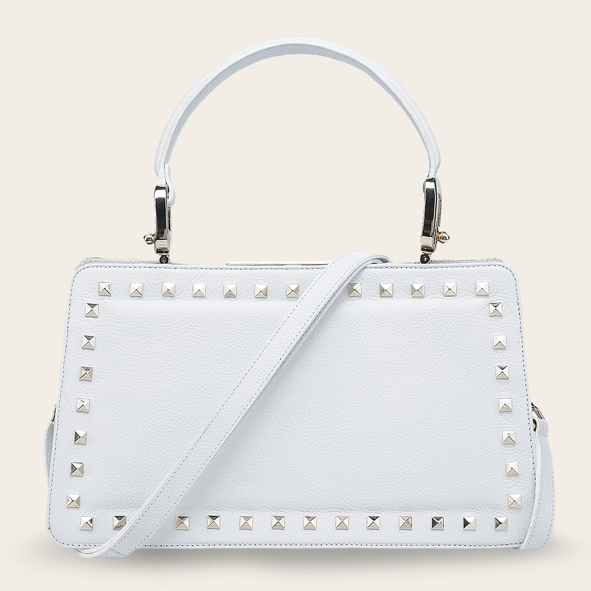 Bolso de mano en piel genuina de pitón para dama