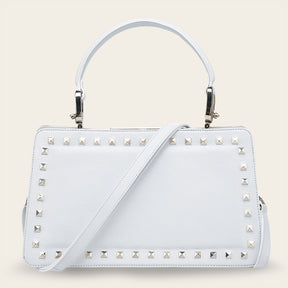 Bolso de mano en piel genuina de pitón para dama
