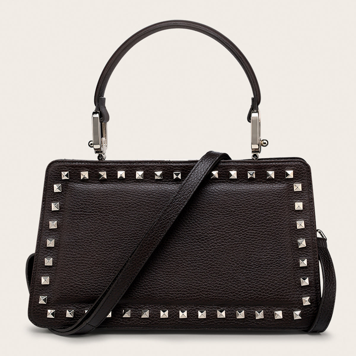 Bolso de mano en piel genuina de pitón para dama
