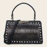 Bolso de mano en piel genuina de pitón para dama