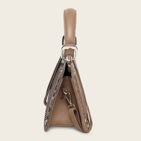 Bolso de mano en piel genuina de pitón para dama