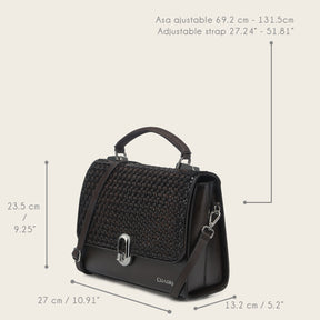 Bolso de mano en piel genuina para dama
