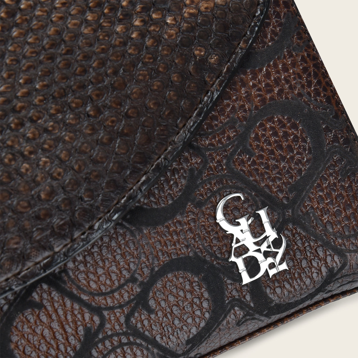 Bolso de mano en piel genuina de pitón para dama