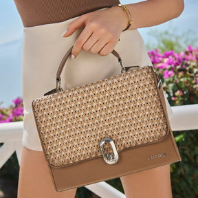 Bolso de mano en piel genuina para dama